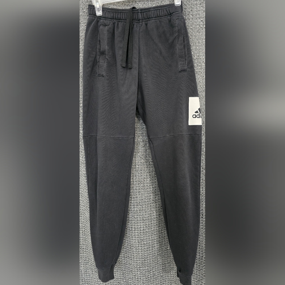 Adidas Black Tapered Joggers with Seam Panels